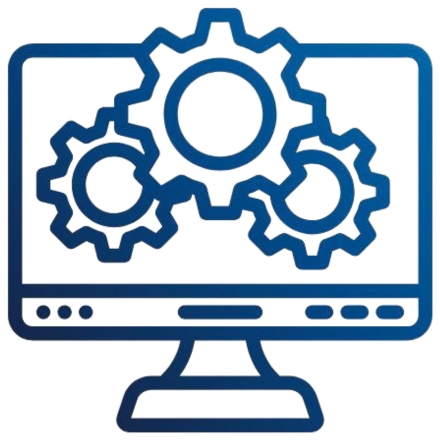 Computer and gear maintenance icon